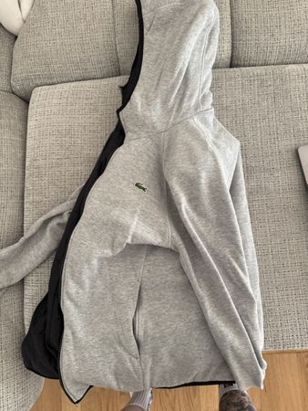 Lacoste Sport reversible hoodie black grey size M