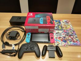 Nintendo Switch Konsole mit Zubehör und Spiele