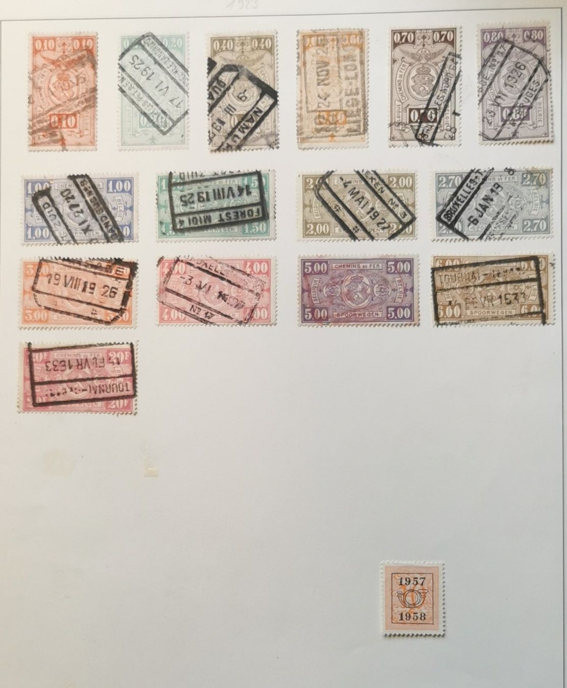 Tutti i francobolli: Eisenbahnmarken Belgien 1923 – Usato da Aadorf venduto da Chnorli-Furz