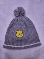 Mütze Grösse 50/51 mit Pompoms grau weiss gefüttert Winnie
