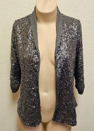 SisterS Point Damen Pailletten-Blazer Grau/Silber Gr. S