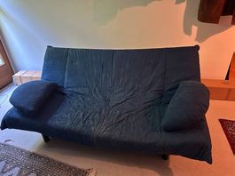 Bettsofa / Schlafsofa, ausziehbar ca. 188×130 cm, dunkelblau