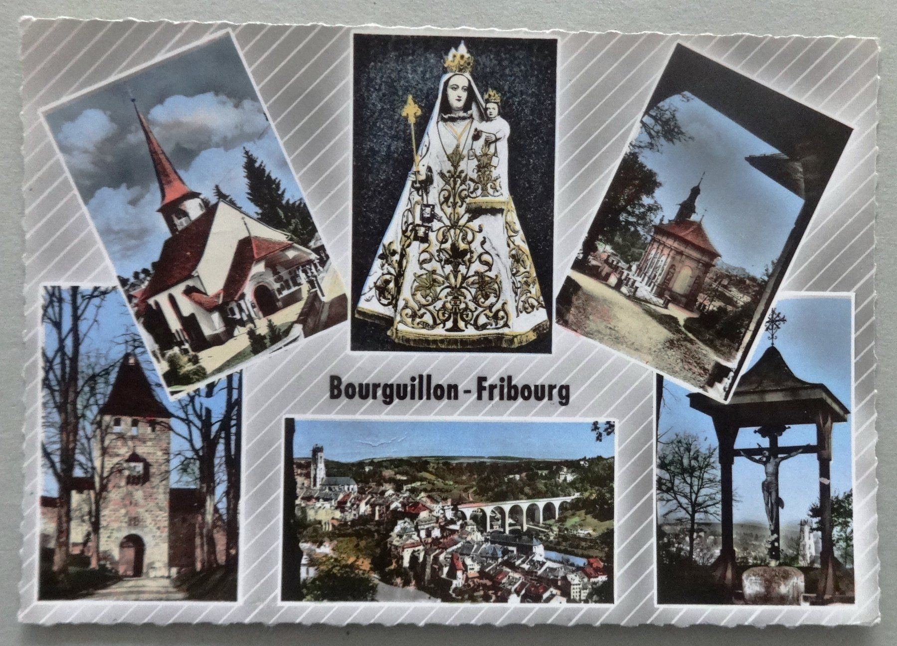 Cartoline postali: Bourguillon-Fribourg – Difettoso da Fétigny venduto da Billy2miny