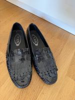 TOD'S Damen Loafers schwarz Leder Grösse 40 neuwertig
