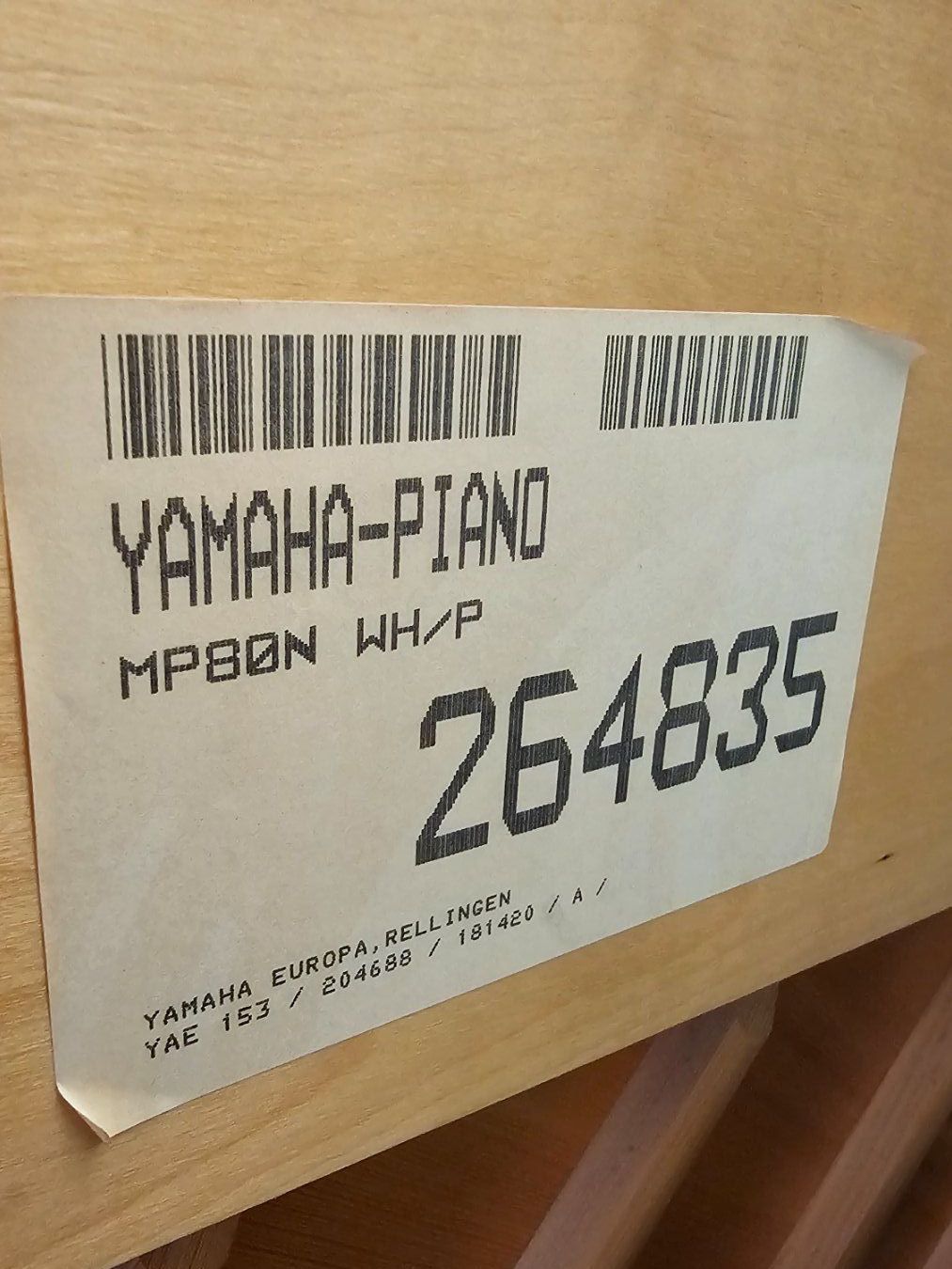 Yamaha Strumenti musicali: YAMAHA MP80N Akustik Klavier Weiss – Usato da Diessenhofen venduto da Osio 5