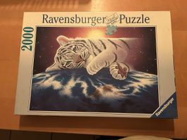 (6)Ravensburger Puzzle 2000 Teile, Weisser Tiger