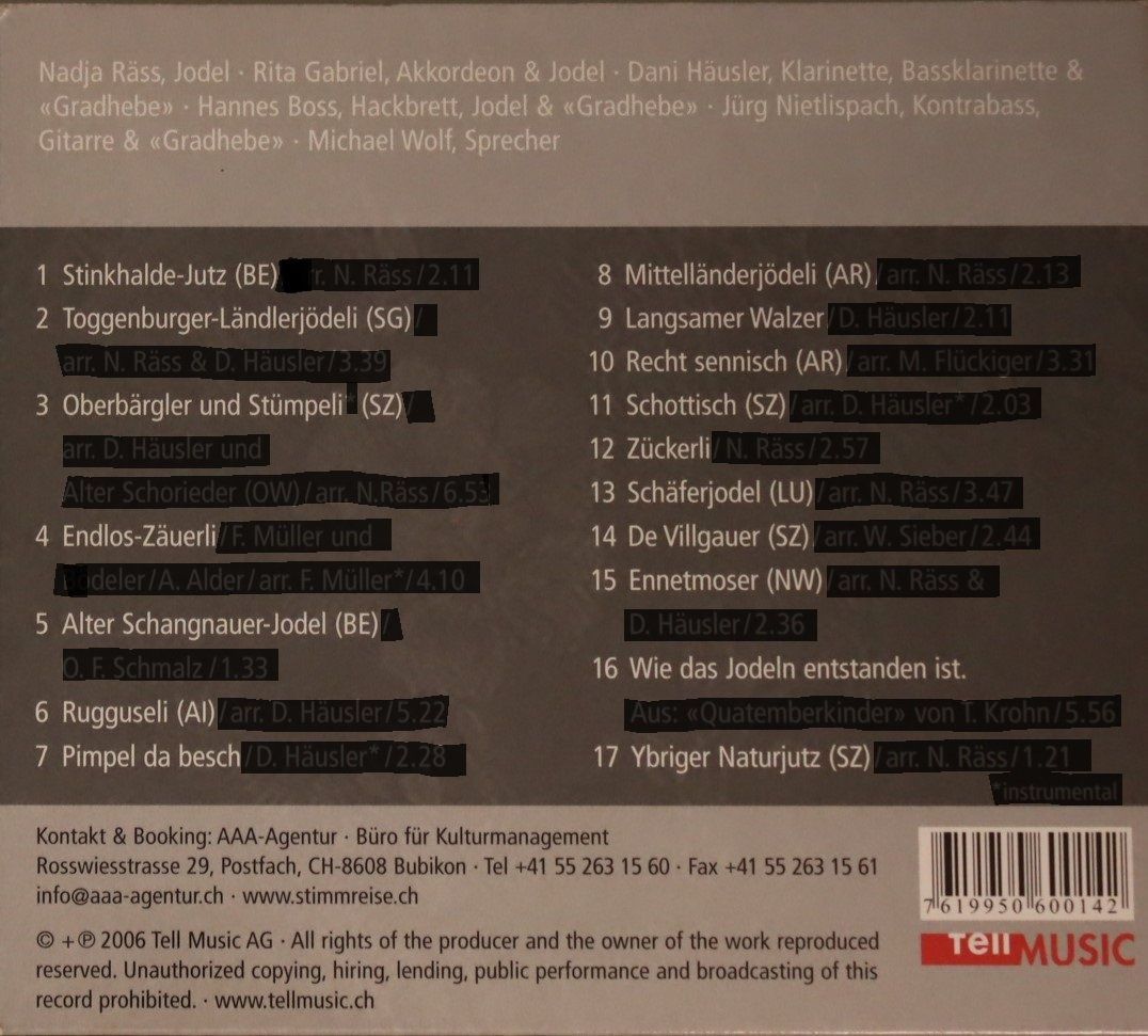 CDs: Stimmreise.ch – D'occasion à Luzern par CONTENTI 2