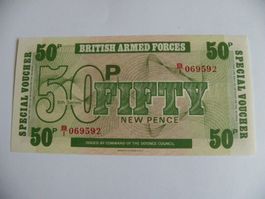 Britische Armee 50 New Pence Note, Wie Neu Zustand, Selten