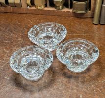Vintage Bolsius France Glas-Kerzenhalter (3er Set) – 1970
