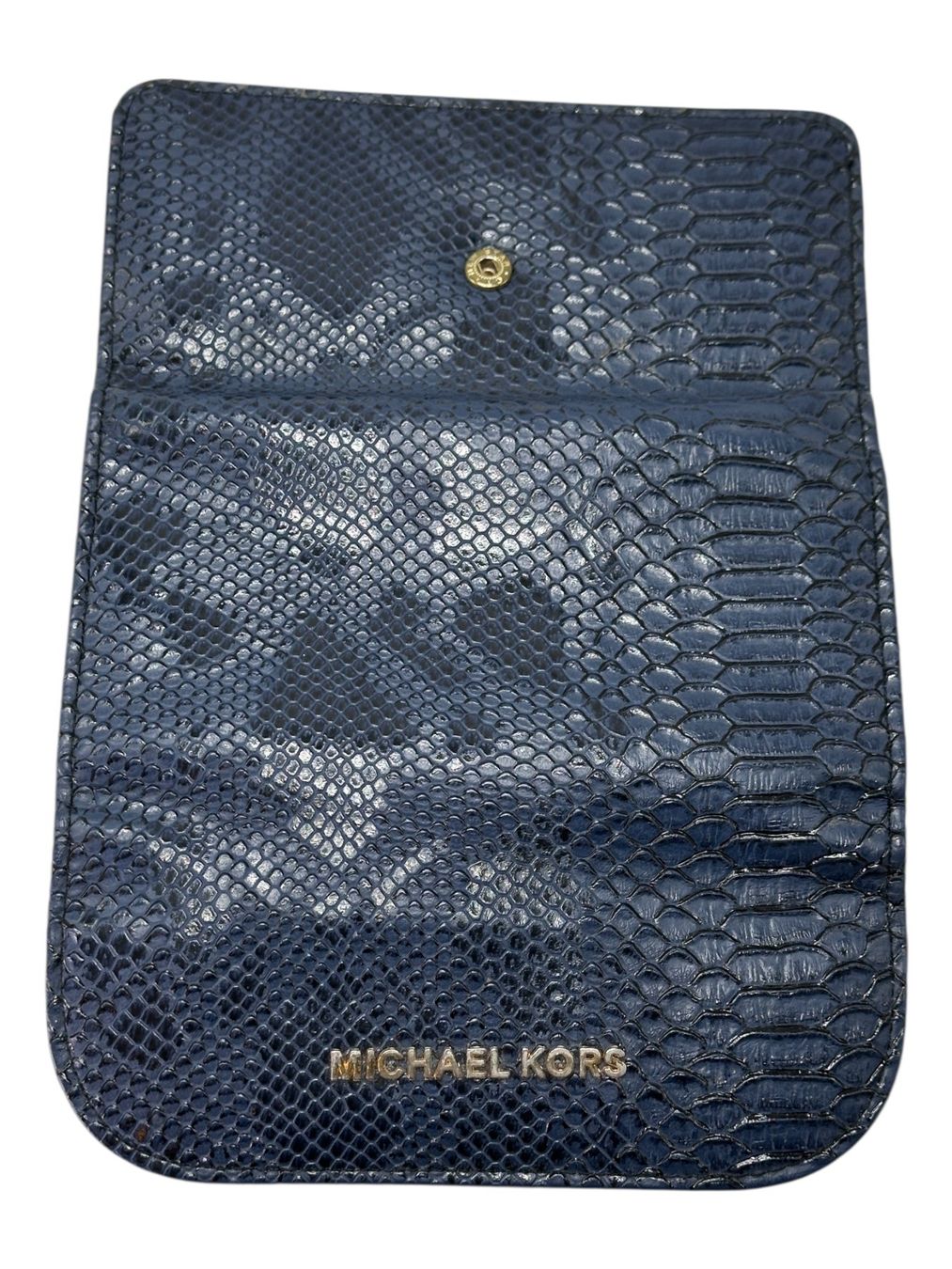 Michael Kors Portamonete: Grand portefeuille Michael Kors en cuir bleu effet python – Usato da Morges venduto da mod_q7tt 8
