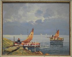 Cesare FERRI 1863-1936 Fischer am Strand von Capri I