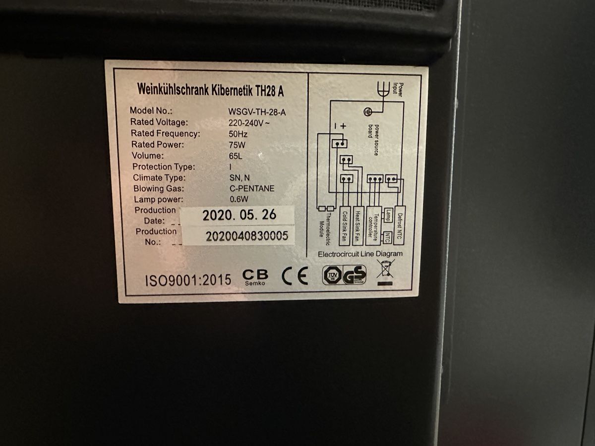 Kibernetik Kühlschrank: Weinkühlschrank Kibernetik TH28 A – Gebraucht aus Dübendorf von mic_l5t2 1