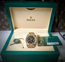 Rolex Datejust 41mm Gold Stahl Schwarz Diamant