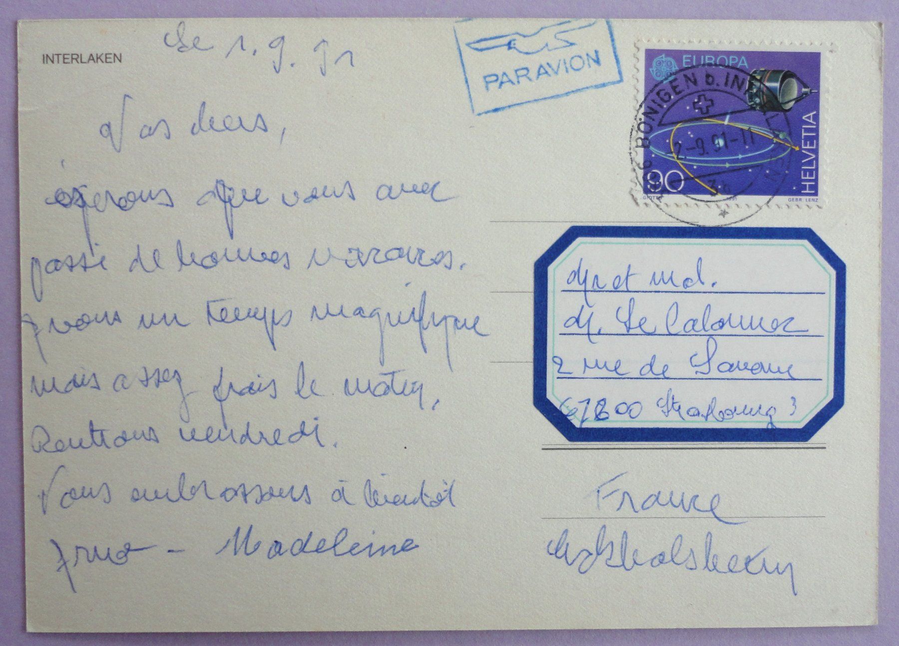 Cartoline postali: Interlaken – Difettoso da Fétigny venduto da Billy2miny 1