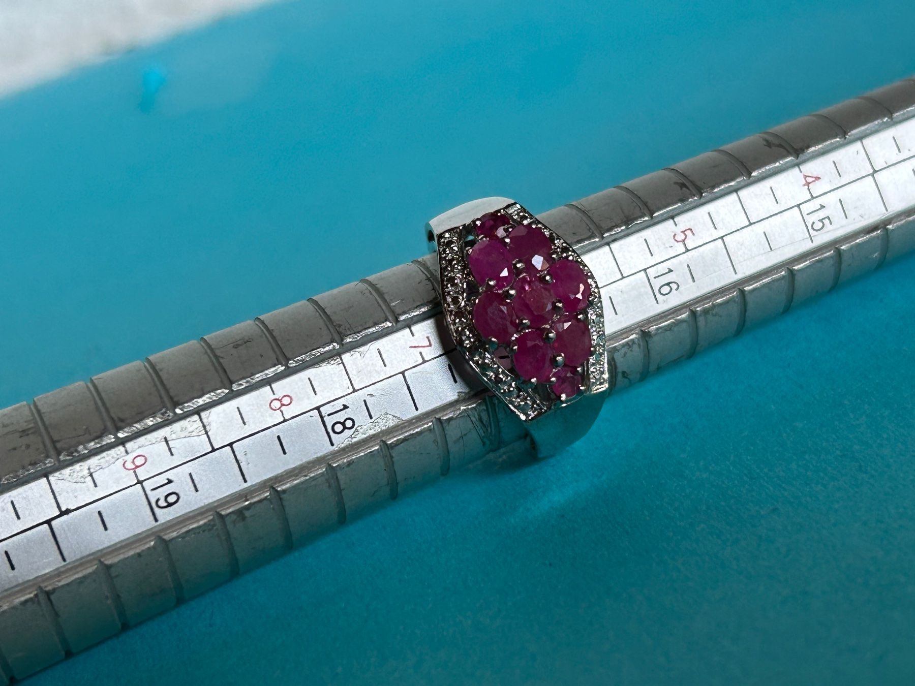 Anelli: Silberring Himbeere Spinel und Brillanten echt (53) – Usato da Dittingen venduto da Bijoubelle 4