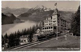 Rigi-Kaltbad, Hotel Bellevue und Rigi-Bahn, datiert 1947