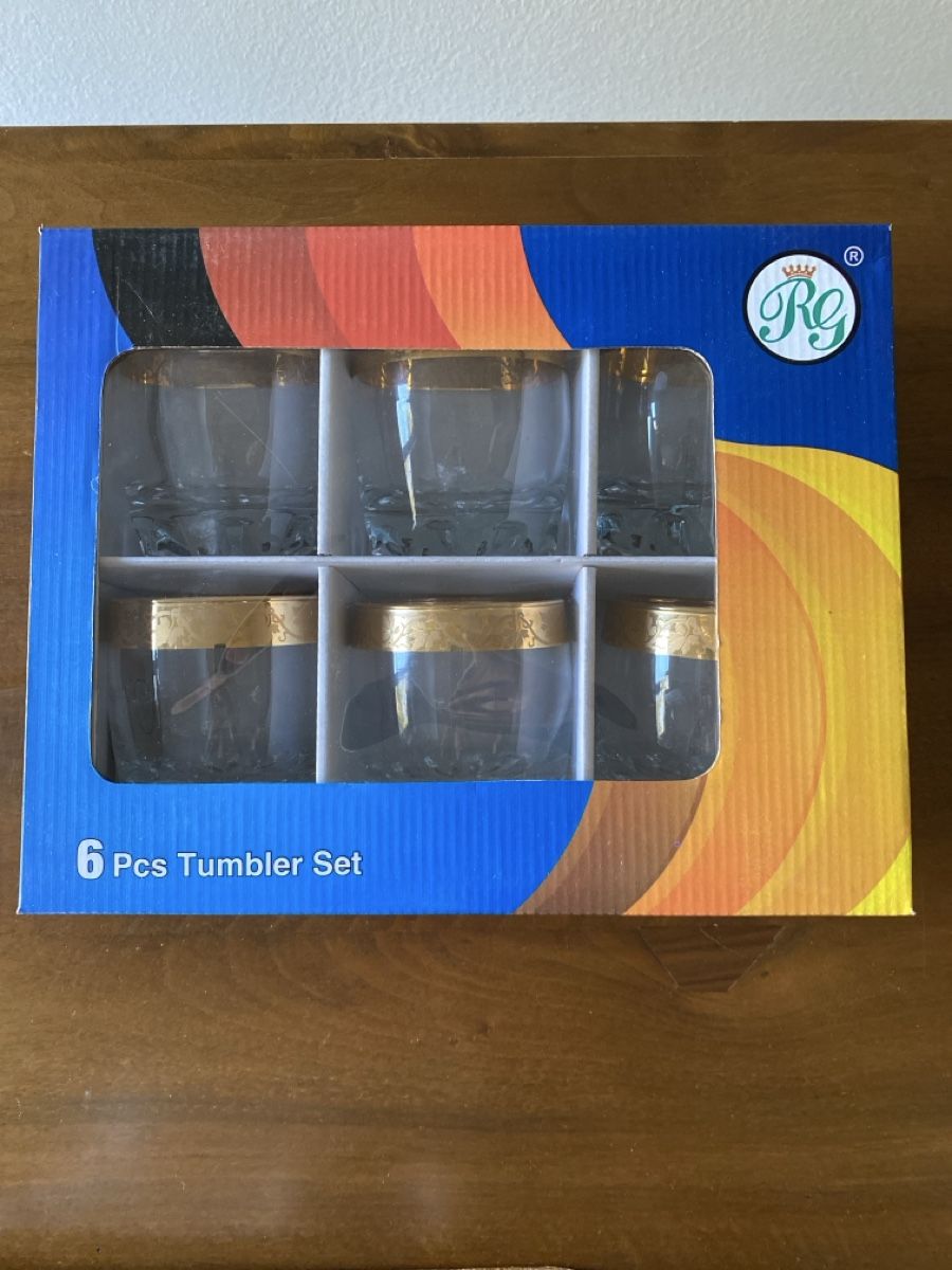 Bicchieri: 6 Tumbler Gläser mit Goldrand – Usato da Luzern venduto da Gustav-33 2