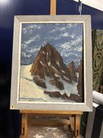 Nature,Montagne, huile sur toile-J.J.Boimond-Suisse.