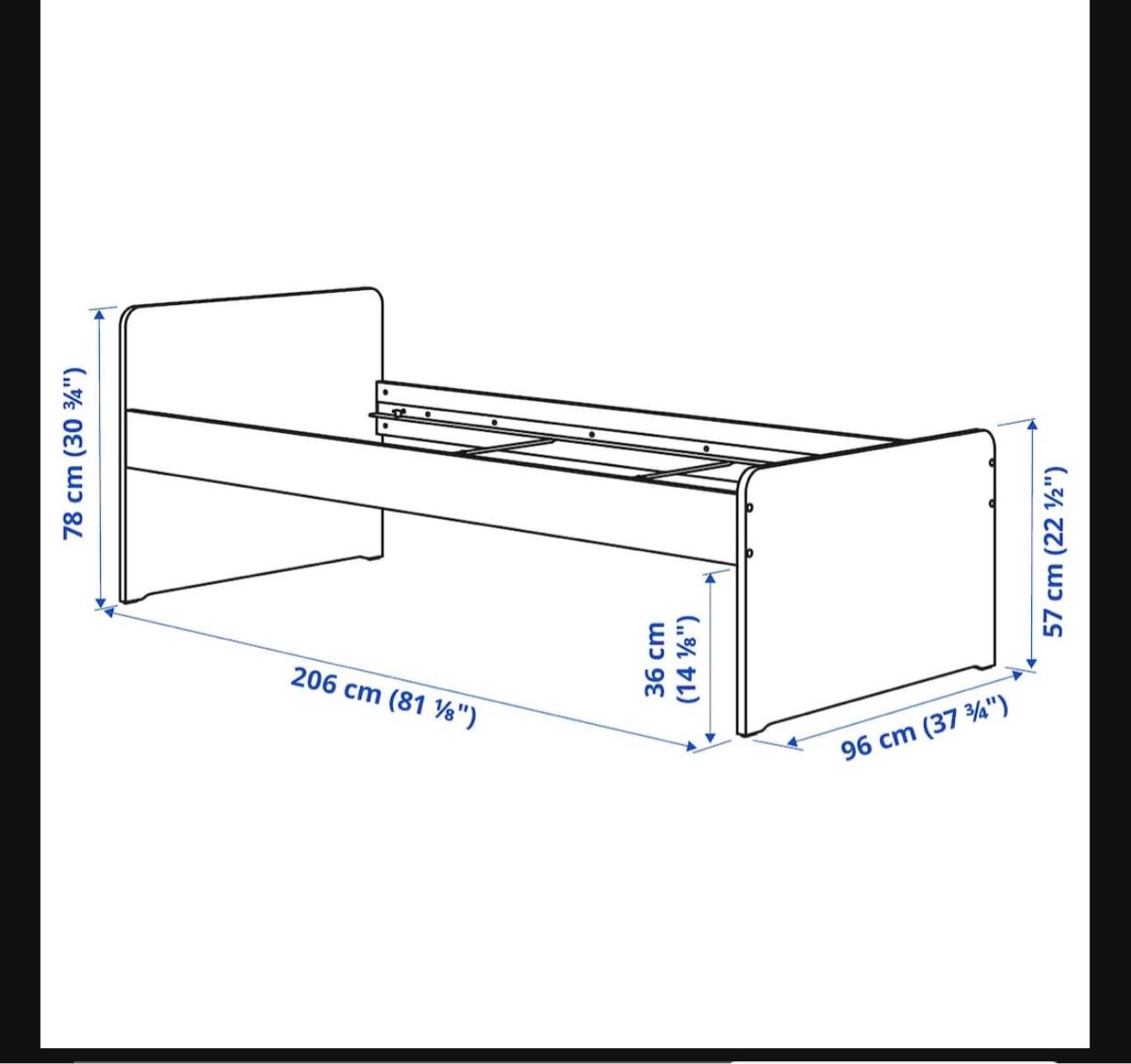 Ikea Letti: Schönes, stabiles Bett, weiss, mit Lattenrost – Usato da Adligenswil venduto da a_m_5b2y 3