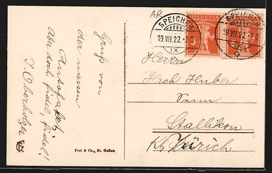 Cartoline postali: Speicher, Teilansicht mit Säntiskette – Usato da Berlin venduto da bartko-reher 1