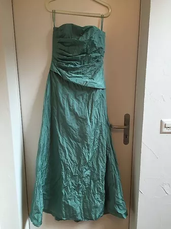 Abendkleid, Schulterfrei, Meergrün, Gr. 38