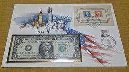 Banknotenbrief / Numisbrief (inkl. 1 Dollar Note)