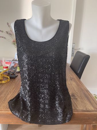 Top  noir FIORELLARUBINO  S pour soirée  très bon état