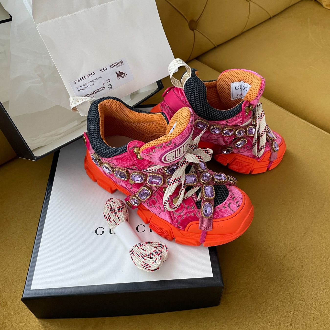 Scarpe da donna: Gucci Flashtrek Crystals 'Pink' – Usato da Dagmersellen venduto da sheli17 3