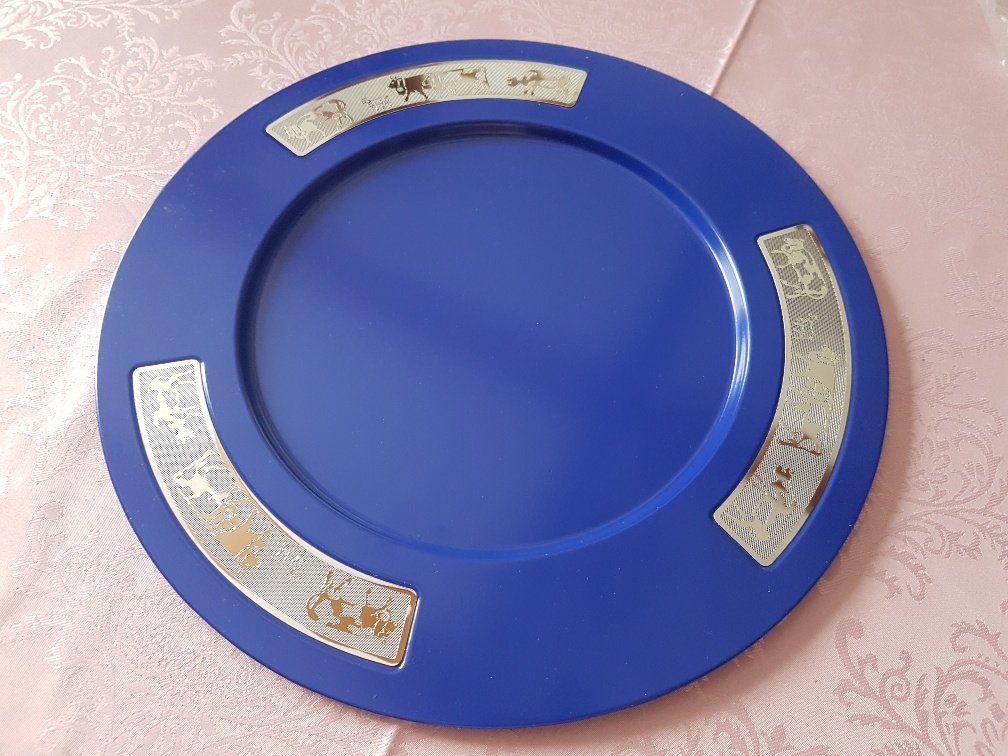 Piatti: Platz Teller Blau mit Silber – Usato da Niederbipp venduto da Trude04 2