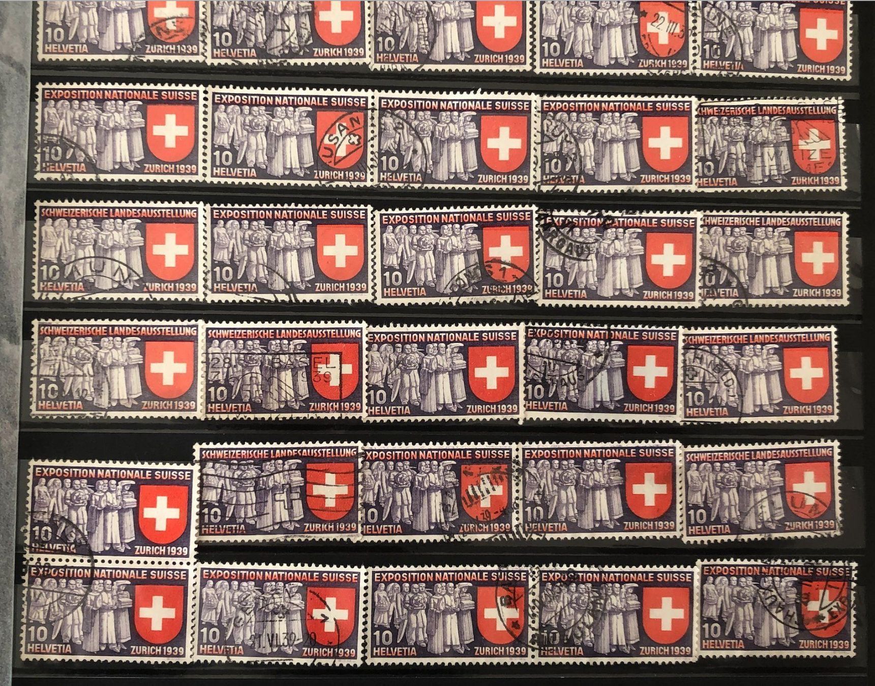 Tutti i francobolli: Nr.219 mit Stempel 45 Stück – Usato da Aarau venduto da Billa007 2