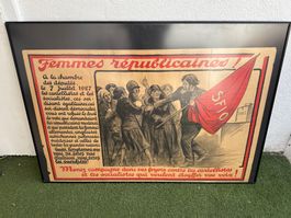 Affiche originale de 1927 intitulée "Femmes Républicaines!"