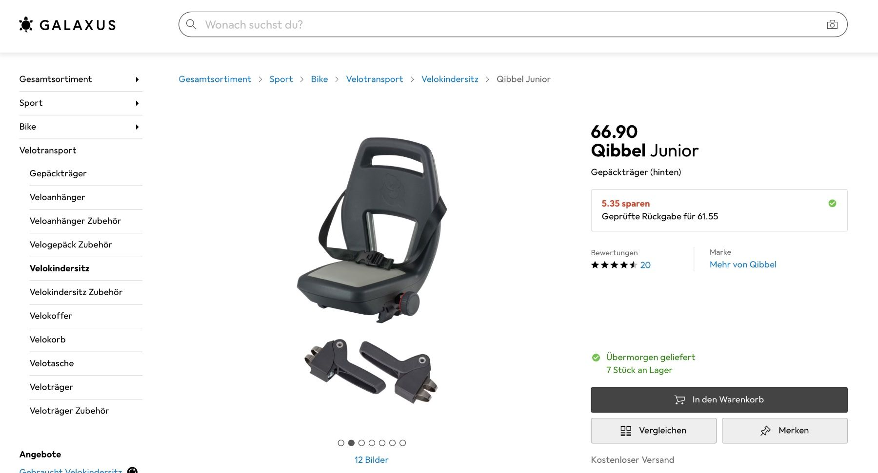 Auto-Kindersitze: Kindersitz Velo, Qibbel Junior, 6+ – Gebraucht aus basel von jouhou 5