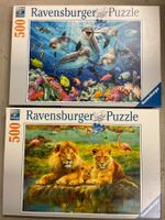 Zwei Ravensburger Tierpuzzle à 500 Teile