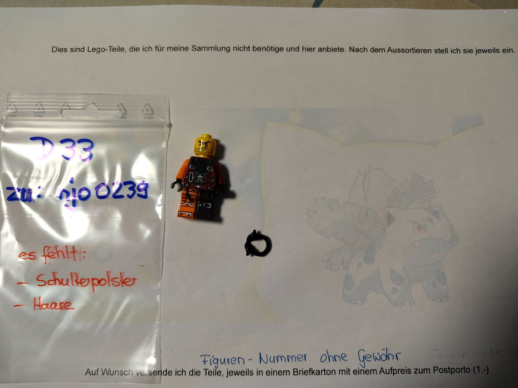 Lego Kit di costruzioni: Legofigurenteile Ninjago zu njo0239  /D33 – Usato da St. Gallen venduto da Bisaknosp