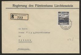 Brief Liechtenstein 1932 Vaduz Schaan Dienstmarke 6B 375.-
