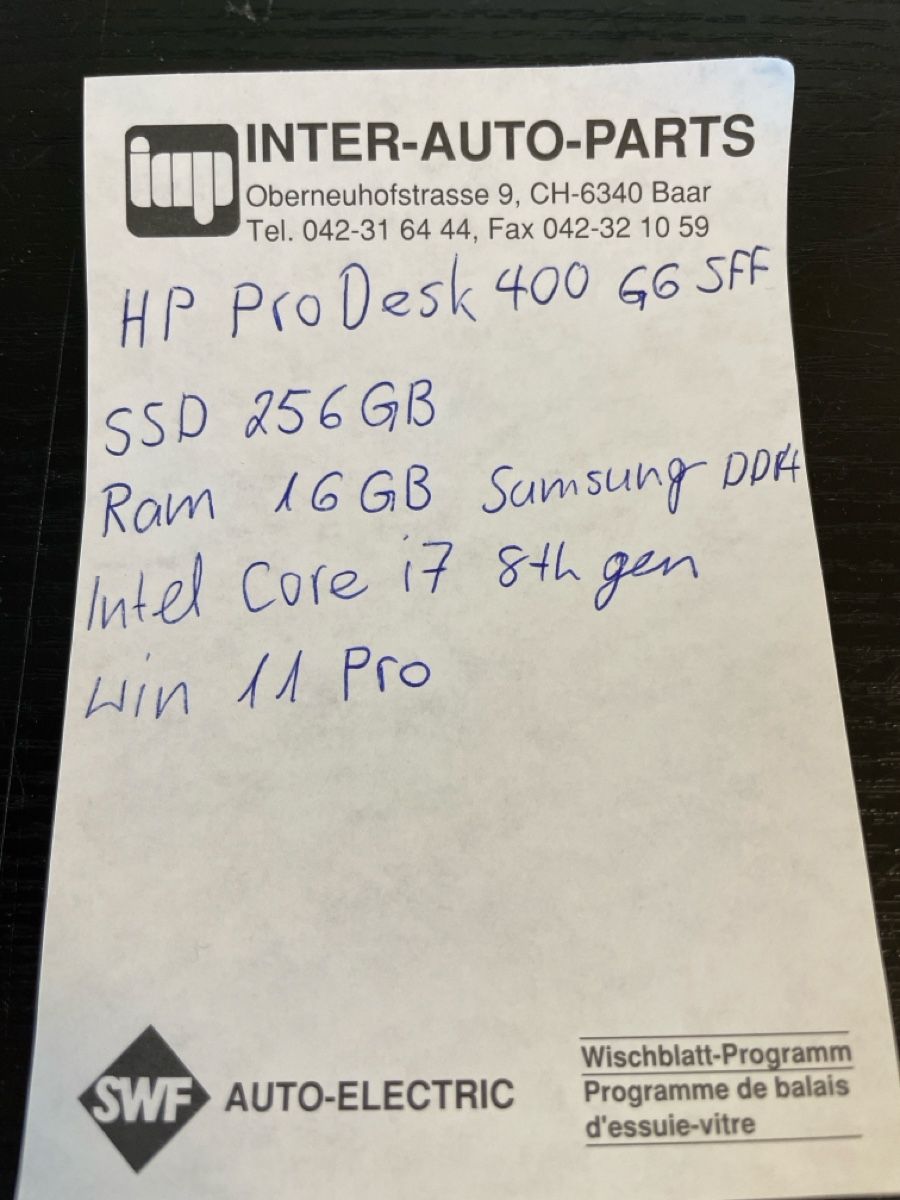 Hewlett Packard PC: HP ProDesk 400 G6 SFF – Usato da Abtwil sg venduto da Kueng.MultiOutlet 6