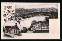 Litho St. Anton, Kapelle, Gasthof zum R