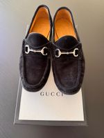 Gucci Horsebit Loafer Wildleder Schwarz mit Box – Gr. 10½