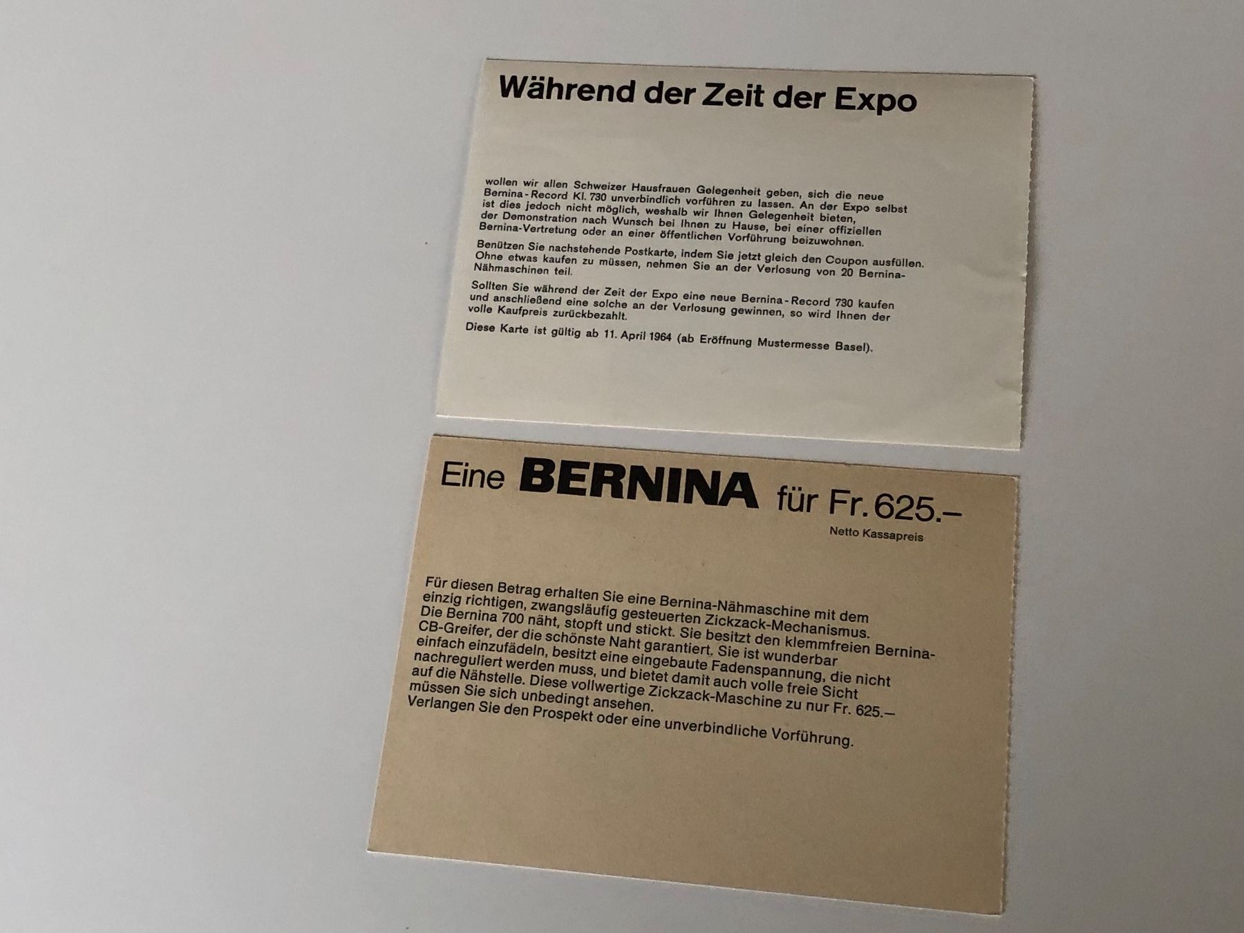 Cartoline postali: 2x BERNINA STECKBORN schöne alte WERBEKARTEN – Nuovo (secondo la descrizione) da Lufingen venduto da Rac0 2