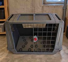Hundetransportbox Kunststoff dunkelgrau gebraucht
