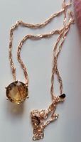 🌟 Magnifique Collier Doré avec Pendentif Ambré