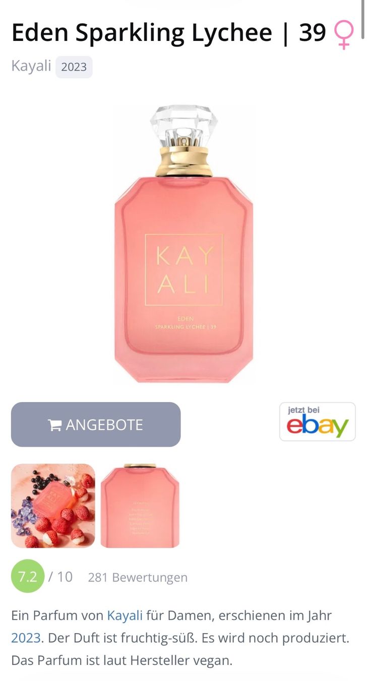 Kayali Profumi & Eau de Toilette: KAYALI Eden Sparkling Lychee | 39 EDP Duftprobe - 2 ml – Usato da Zürich venduto da deruja 6