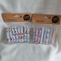 16 Bunte Holzklämmerli Originalverpackt div. Designs