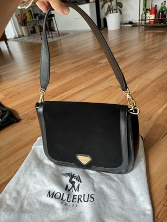 Mollerus Umhängetasche Schwarz Leder