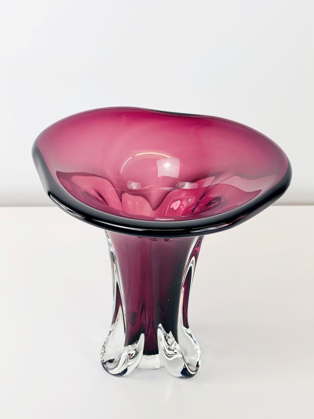 Vasen & Gefässe: Vintage Sommerso Glas Vase - Murano oder Böhmen, ca. 1960er – Gebraucht aus Zürich von Arche_Brockenhaus 1