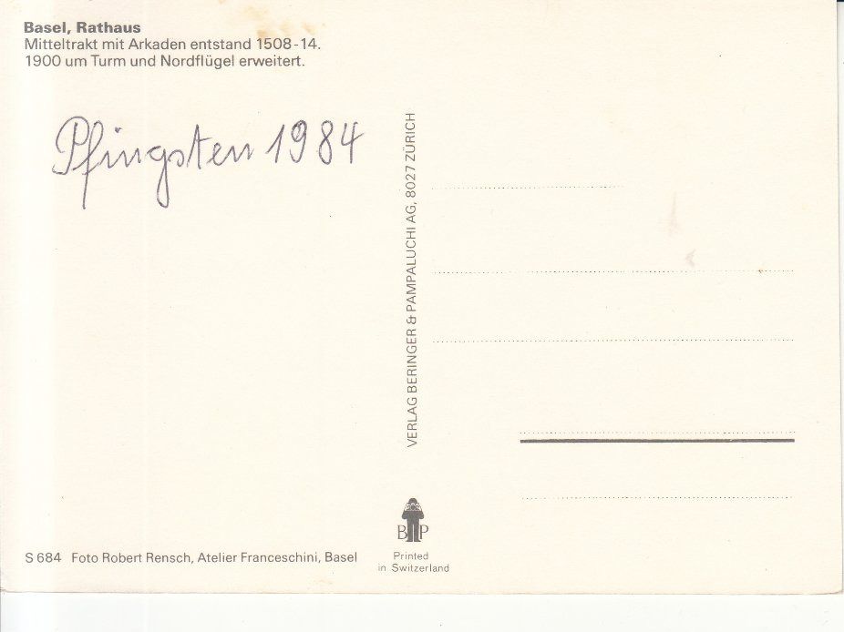 Cartoline postali: Basel 1984 – Usato da Bürglen TG venduto da StampGraf 1