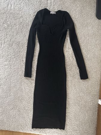 Schwarzes Strickkleid, Grosse XS