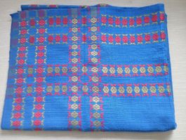 Vintage Aqua Acrylic Blanket - Cosy Comfort, Retro Style!