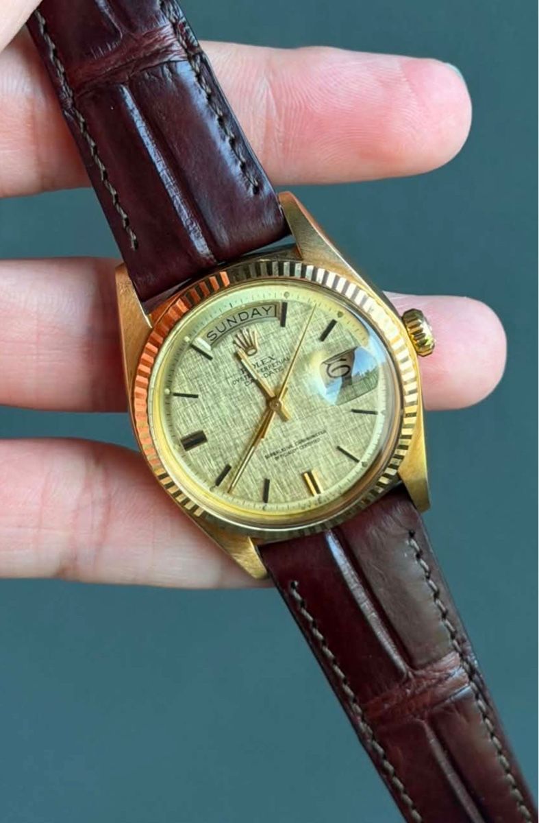 Rolex Orologi: Rolex Day-Date 1803, mit Linen-Dial – Usato da Chur venduto da lucretiawatches 2