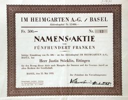 Im Heimgarten AG Basel - 1933